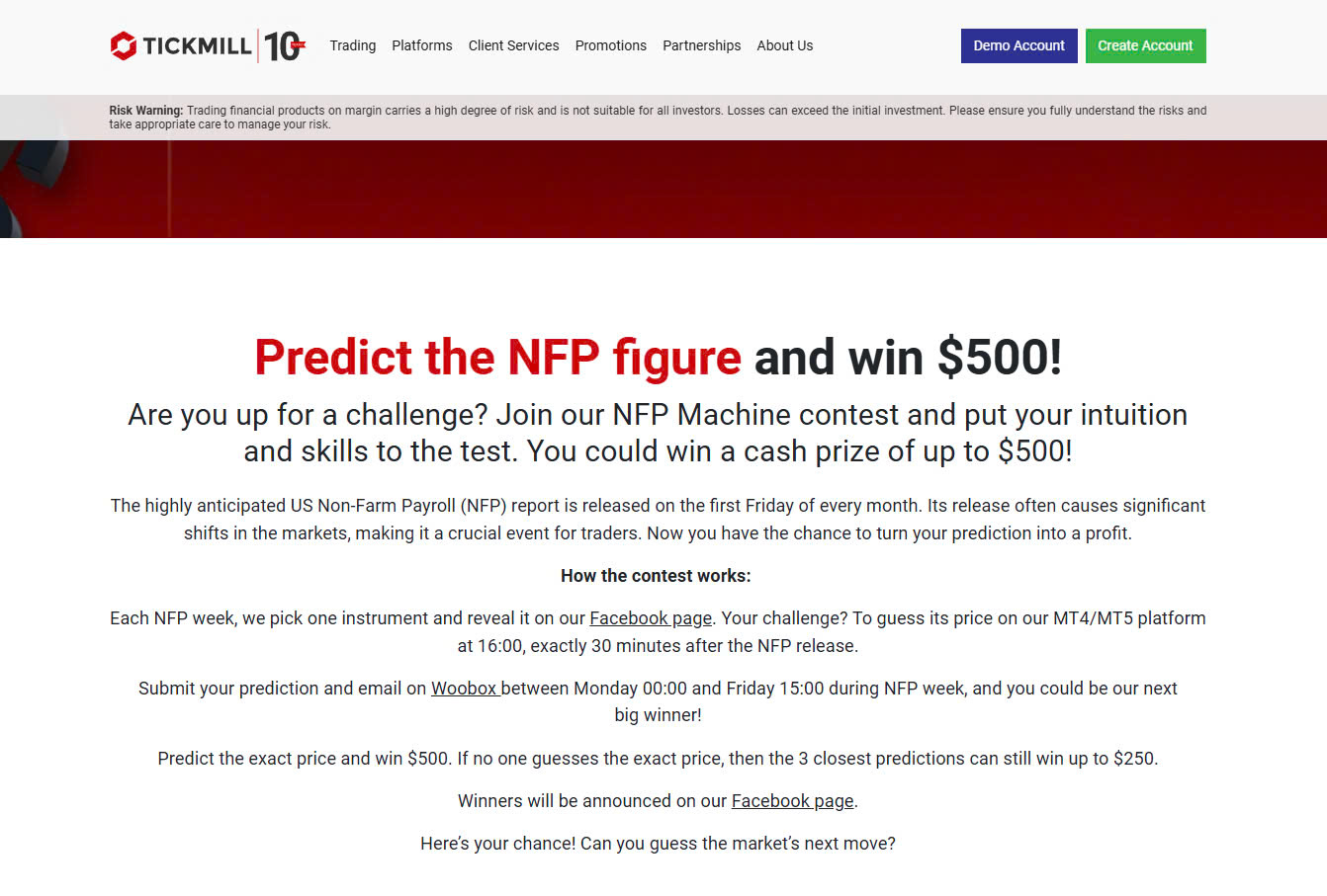 No Deposit Bonus, Contest, trading contest, forex trading, Tickmill